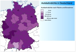 Autobahndichte in Deutschland